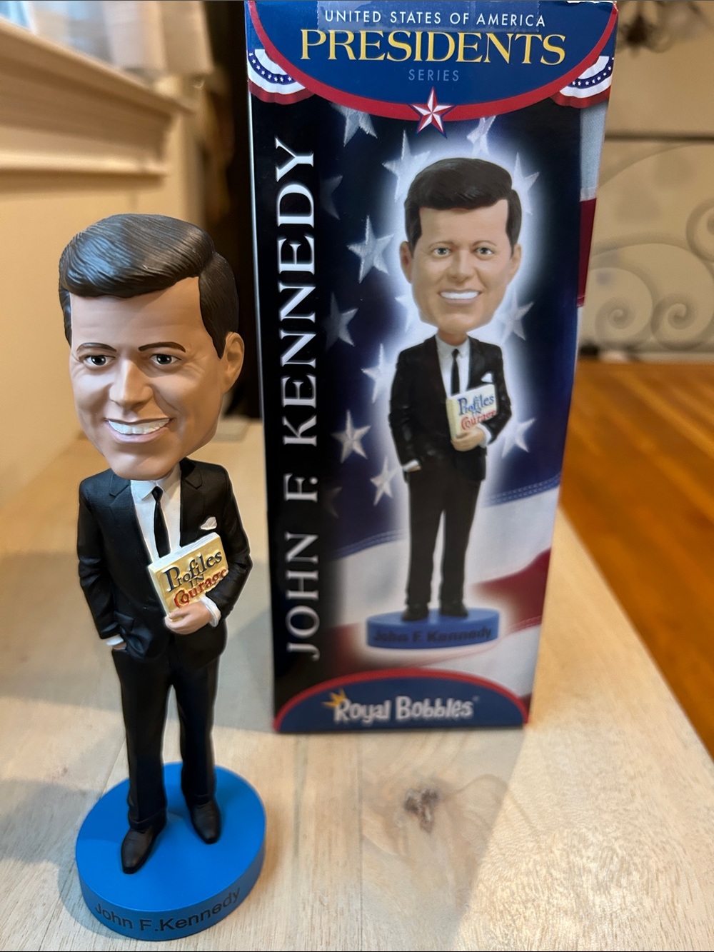 John F. Kennedy Collectible Bobblehead - Blue Base